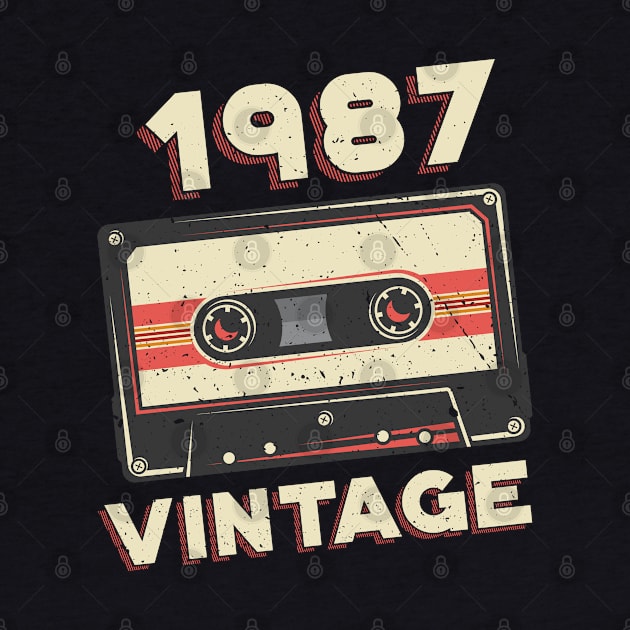 Vintage 1987 Retro Cassette Tape 33rd Birthday by aneisha